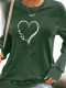 Four Leaf Clover Sweatshirt Women's Heart Image Long Sleeve Pullover St Patrick's Day Hoodies