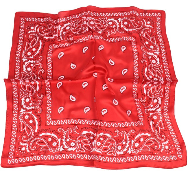 Women's 27Inch Square Silk Paisley Scarf Bandana Fashion Silk Feeling Scarf for Hair Wrapping and Sleeping at Night.