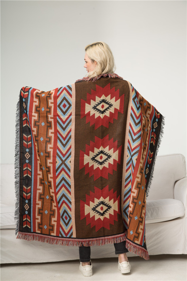 Southwest Aztec Navajo Blankets and Throws Tassel Boho Throw Blanket Indian Aztec Blanket for All Seasons,Bed Couch/Sofa/Chair/Camping/Hiking