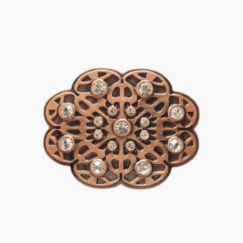 Copper-Plated European And American Wind Lady Inlaid Diamond Belt Buckle Inlaid Diamond Pattern Belt Buckle