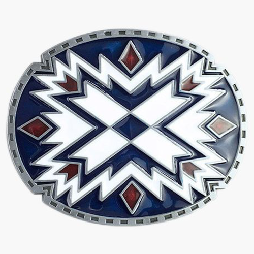 American Southwest Totem Belt Buckle Southwest Decorative Belt Buckle Blue And White Style