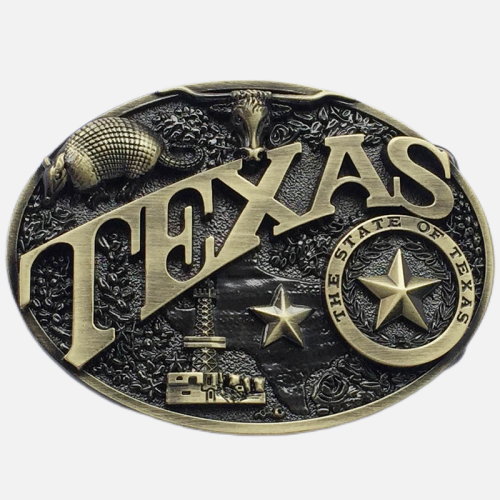 Texas Western Belt Buckles Zinc Alloy Texas The Lone Star Size 9.8X7.3 CM