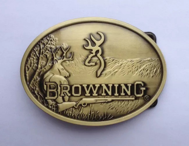 Vintage Cowboy Belt Buckles Zinc Alloy Browning Elk Size 8.5X6.4Cm