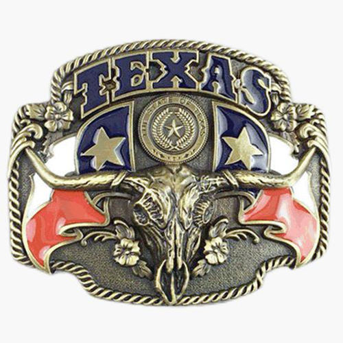 Copper Plated Western Style Belt Button Texas Lone Star Bull Head Belt Button