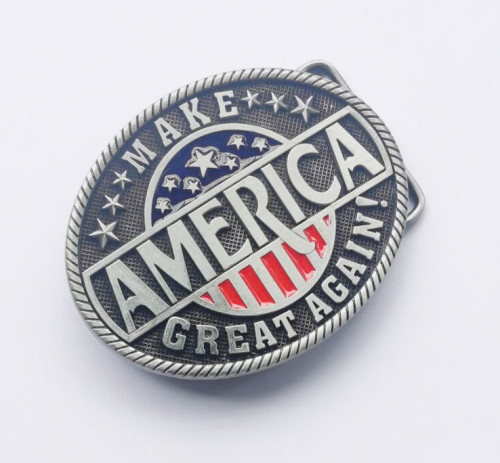 Patriotic Cowboy Buckle Zinc Alloy Make American Great Again Size 9.2X7.0Cm