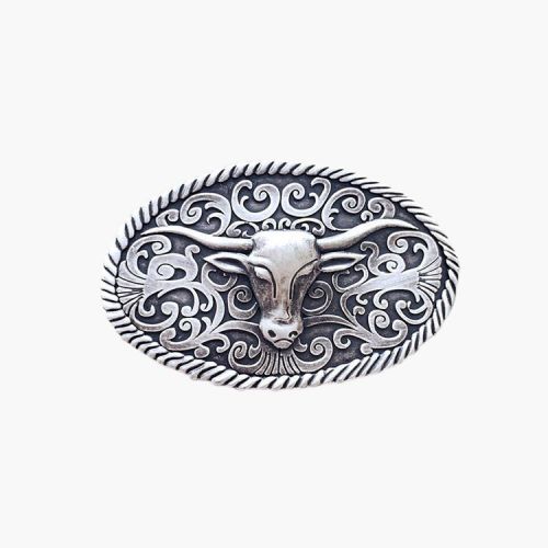 Silver Plated Classic Western Style Belt Buow Head