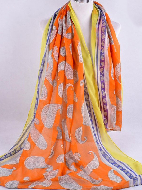 90*180cm Women's Spring Long Neck Paisley Scarf Bali Yarn Boho Scarf