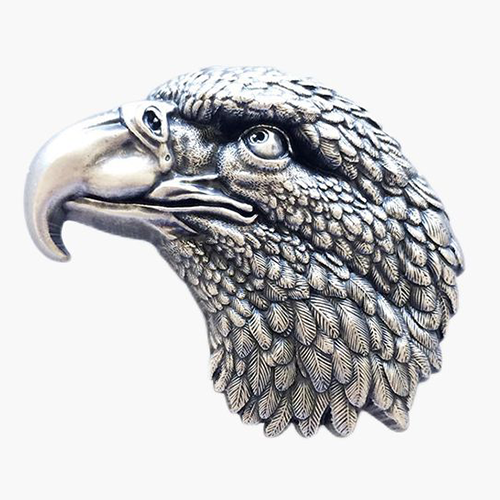 Silver-Plated Western Style Belt Button Eagles