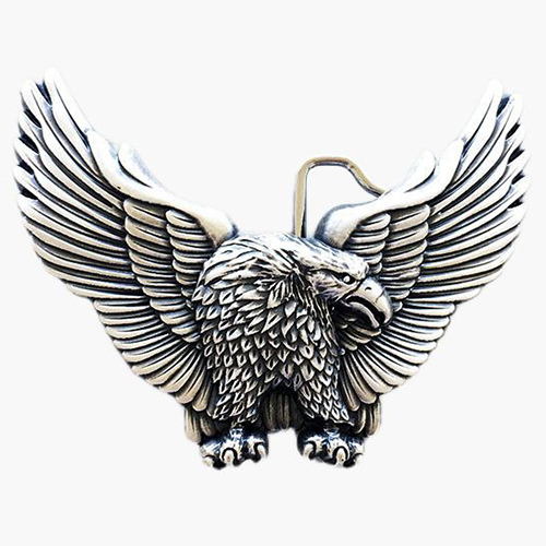 Silplated Western Style Belt Button Eagles-Fly High