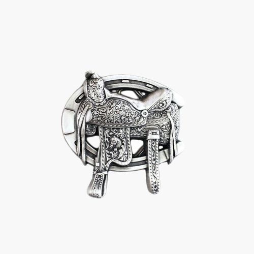 Silver Plated Belt Buckle Classic Saddle Classic Cowboy Wind
