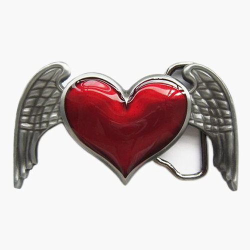 Metal Belt Buckle Angel Wing Heart Belt Buckle Head