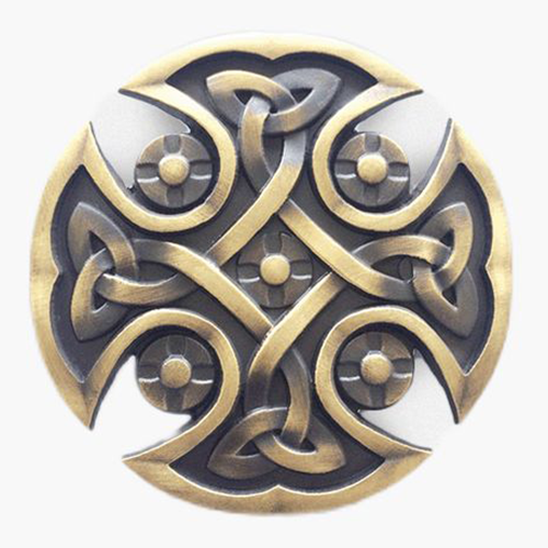 Copper Plated Belt Buckle Celtic Round Knot Western Style
