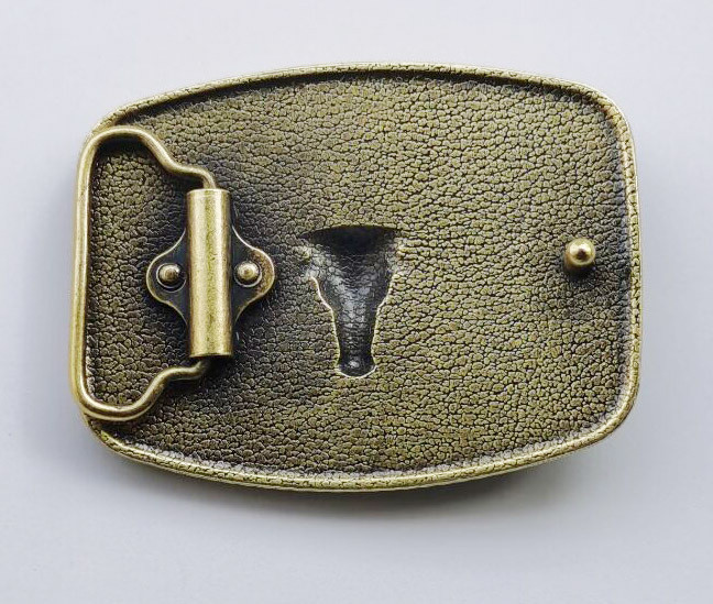 Vintage Rodeo Belt Buckles Zinc Alloy Bull-Headed With Flower Pattern Size 9.3X7.3Cm