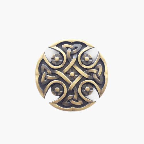 Copper Plated Belt Buckle Celtic Round Knot Western Style