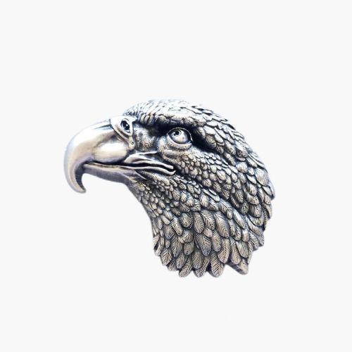 Silver-Plated Western Style Belt Button Eagles