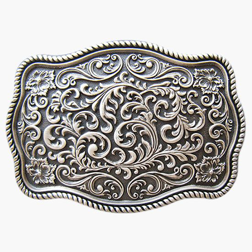 US$ 35.88 - Silver-Plated Western Style Belt Buckle Western Pattern ...