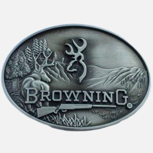 Western Belt Buckles Zinc Alloy Browning Elk Size 9.5X6.8Cm