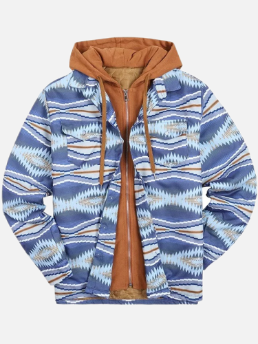 Hot Unique Design Aztec Jacket Hooded Western Wear Aztec Blue Jacket for Men