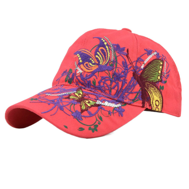 Cowgirl Embroidered baseball cap Flower &Butterfly embroidered Baseball Cap