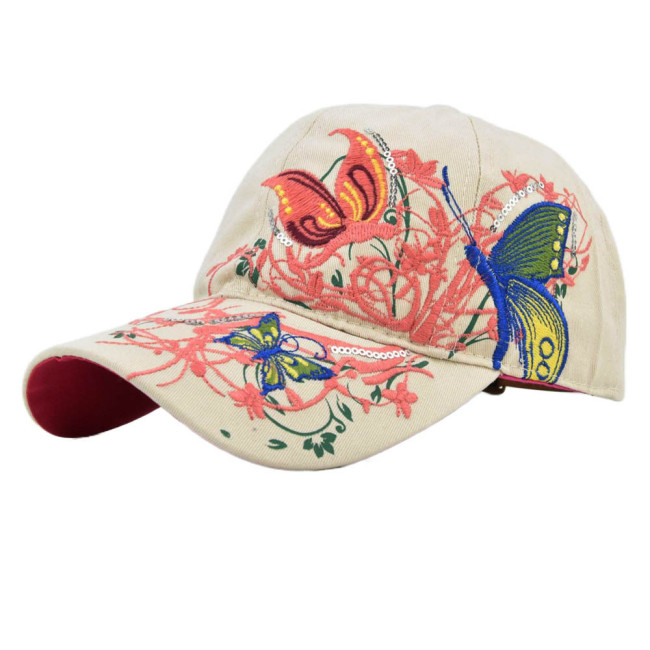 Cowgirl Embroidered baseball cap Flower &Butterfly embroidered Baseball Cap