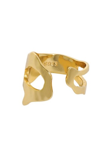 925 Sterling Silver Hollow Irregular Vintage Band Ring