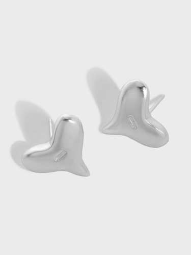 925 Sterling Silver Heart Minimalist Stud Earring