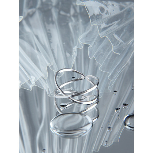 925 Sterling Silver Design Sense Minimal Cross Line Minimalist Rings