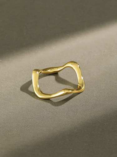 925 Sterling Silver Irregular Minimalist wave Band Ring