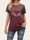 Women's Short Sleeve T-Shirt Cow Skull Aztec Native Ethnic Feather Pattern Western Style Top