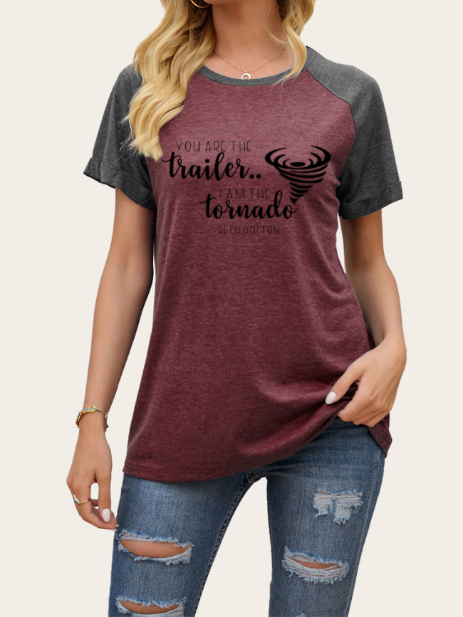 Women Pullover Tee Shirts with Print  You are The Trailer I Am The Tornado Beth Dutton Quote Short Sleeve T Shirt