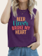 Funny Saying Beer Never Broken My Heart Tank Summer Sleeveless Casual Loose Women's Tank Top