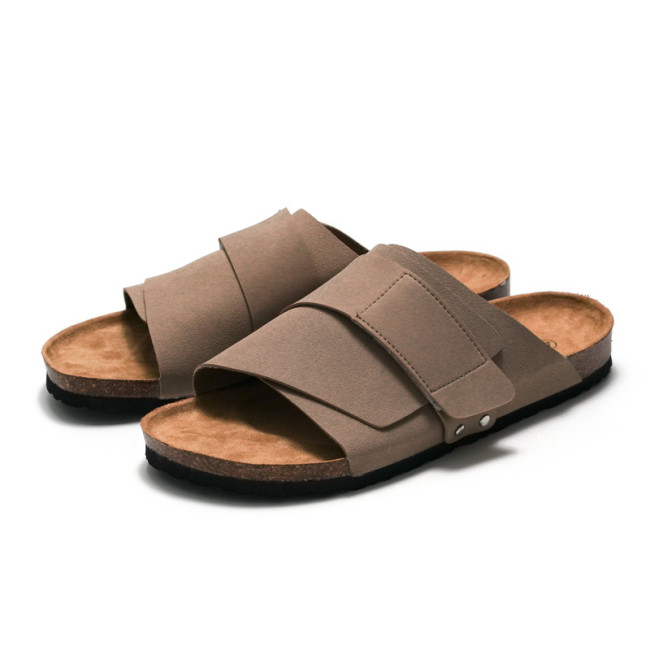 Cork Slippers Men Unisex Big Buckle Sandals And Slippers Beach Shoes Outer Wear