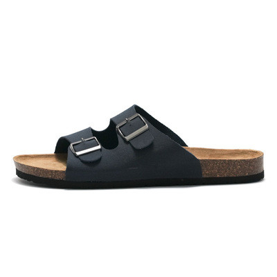 Summer Men'S Cork Big Buckle Slippers Neutral Sandals And Slippers Beach Shoes