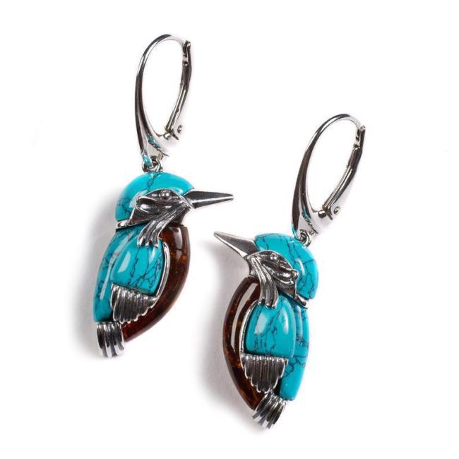 Vintage Little Bird Turquoise Earrings Western Boho Style Women's Party Jewelry Fashion Gift