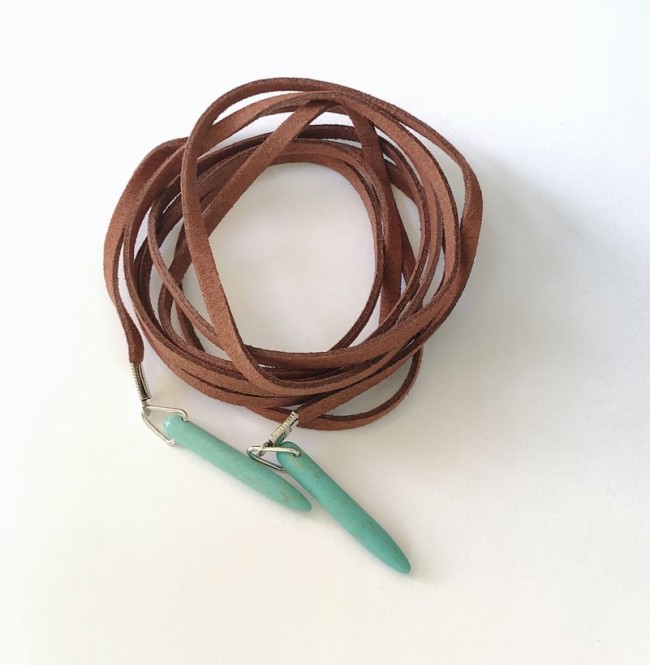 Black Brown Wrap Leather Necklace  Turquoise Pendant Necklace for Women Suede Leather Wrap Choker for Women
