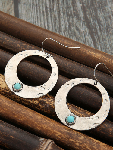 Hook Earring Turquoise Loop Earring Vintage Ethnic Earring