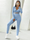 Women's Two Piece Set Suit Sex V Neck Crop Top and Long Pants Set