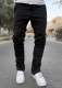 Men's Skinny Slim Fit Drawstring Trouser Black Essential Track Pants