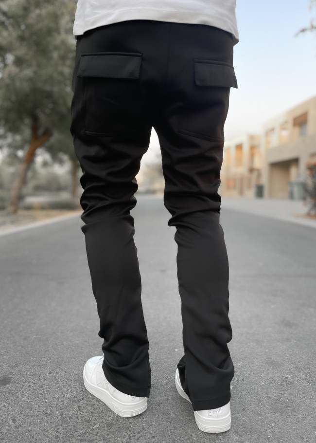 Men's Skinny Slim Fit Drawstring Trouser Black Essential Track Pants