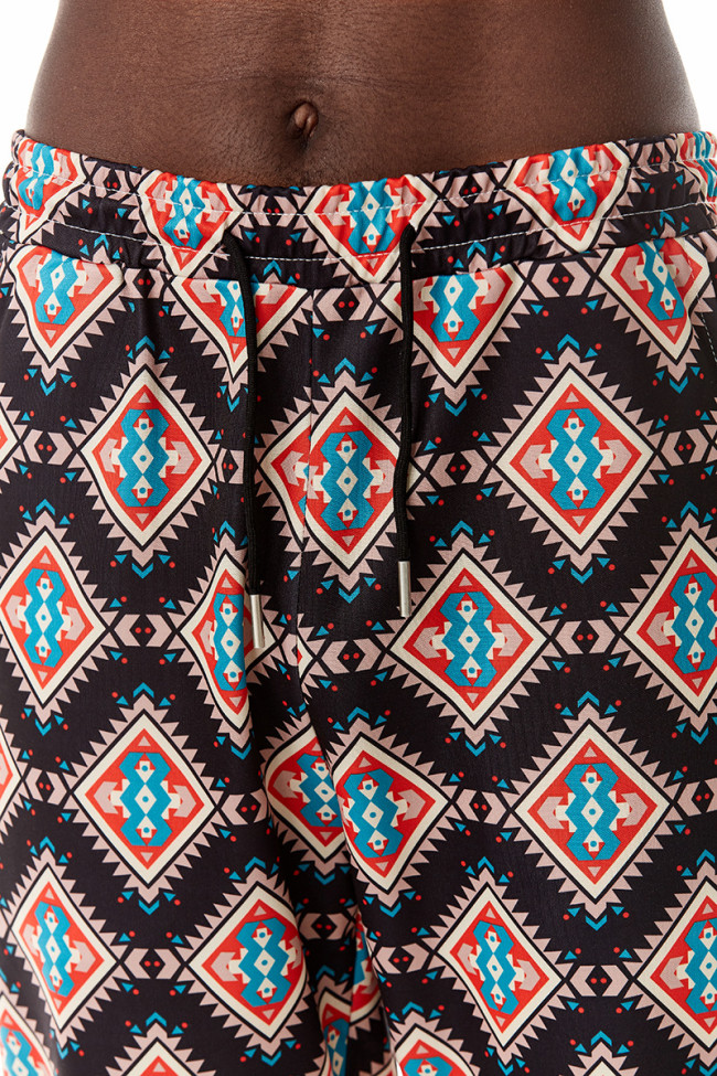 Men's Aztec Geometric Floral Pattern Casual Loose Pant