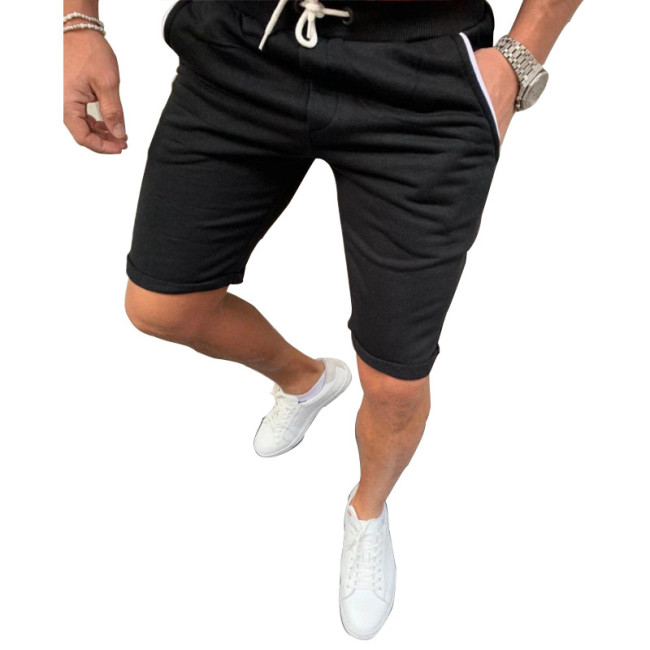 Men's Skinny Short Sold Color Summer Short Drawstring Pant