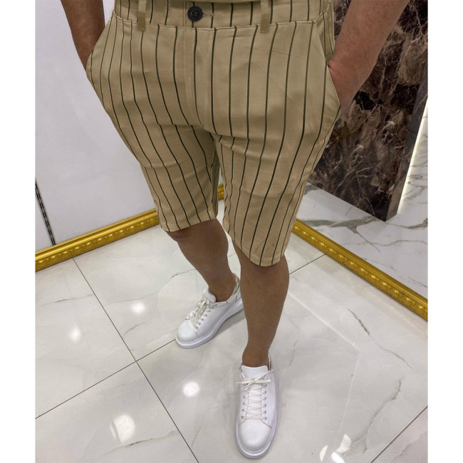 Men's Skinny Short Stripe Printed Summer Short Pant