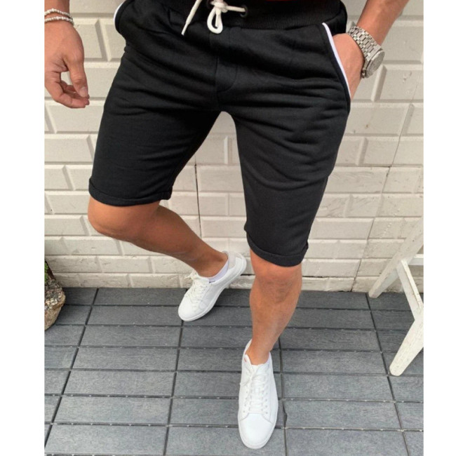 Men's Skinny Short Sold Color Summer Short Drawstring Pant