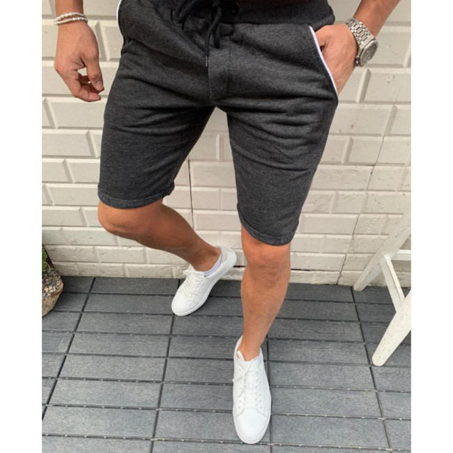 Men's Skinny Short Sold Color Summer Short Drawstring Pant