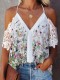 Women's Spring Floral V-Neck Lace Shirt Top