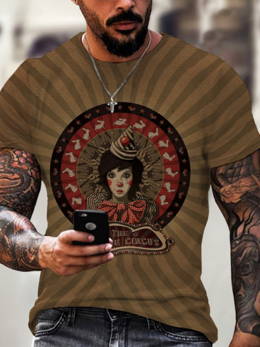 Men's Hip Hop Style 3D Mystery Paradise Digital Printing Street Short Sleeve T-Shirt Top