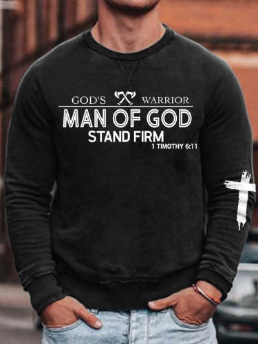 Men's Man Of God Timothy 6.11 Sweatshirt Saying Top
