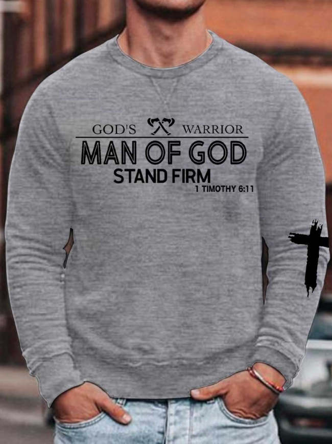 Men's Man Of God Timothy 6.11 Sweatshirt Saying Top