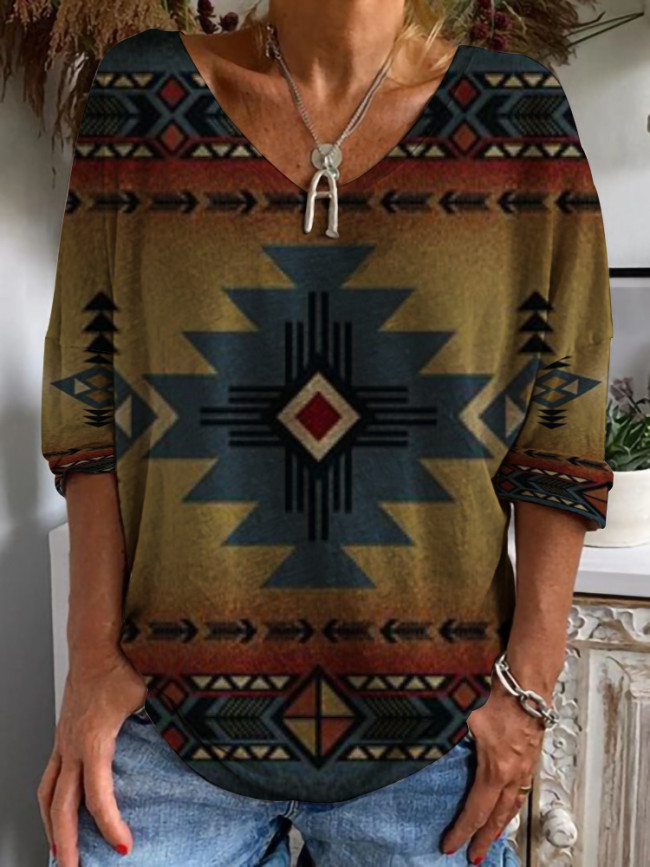 US$ 17.73 - Women's Aztec Ethnic Geometric Western Retro Boho Style ...