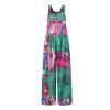 Women Vintage Boho Suspender Wide Leg Overall Baggy Romper 90s Retro Abstract Jumpsuit